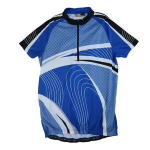 Crivit Cycling Jersey Large Men's Large Blue Spherical Bib Shirt Top